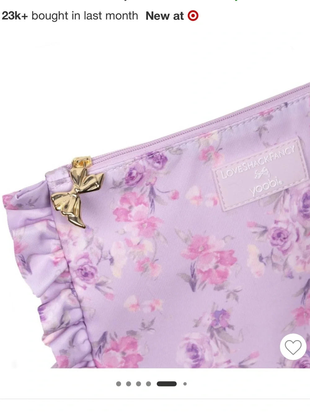 LoveShackFancy x Target Lavender Floral Ruffle Pouch!